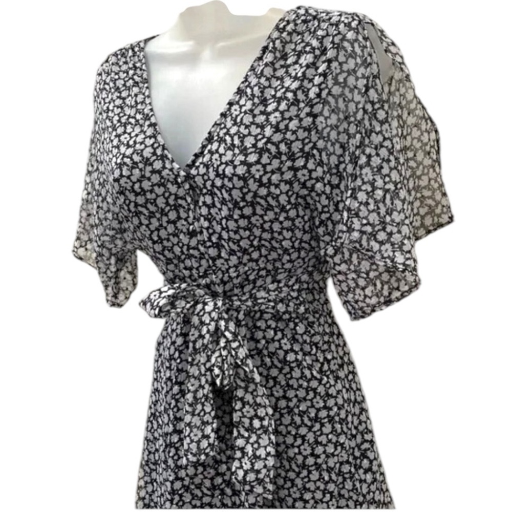 ALLSAINTS Ivey Black Scatter Dress 6 - Picture 7 of 11